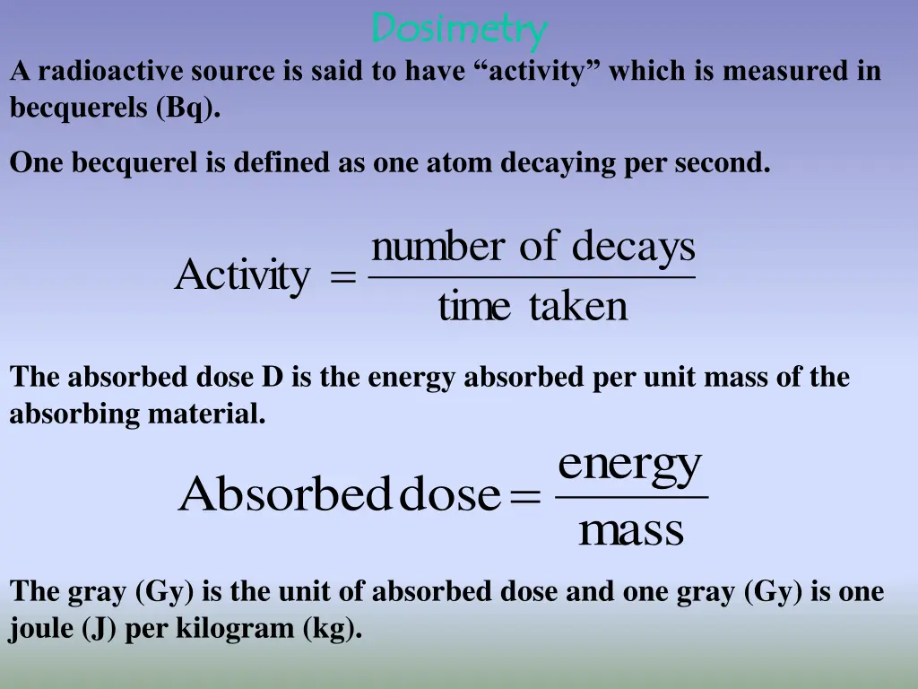 dosimetry dosimetry