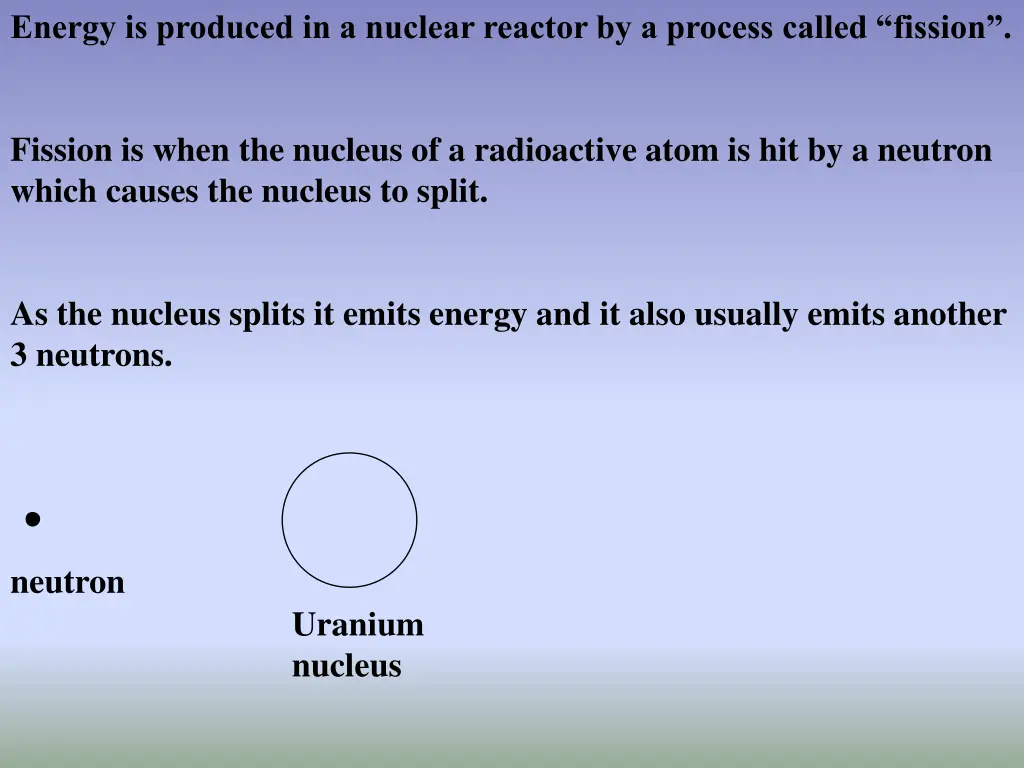 energy is produced in a nuclear reactor