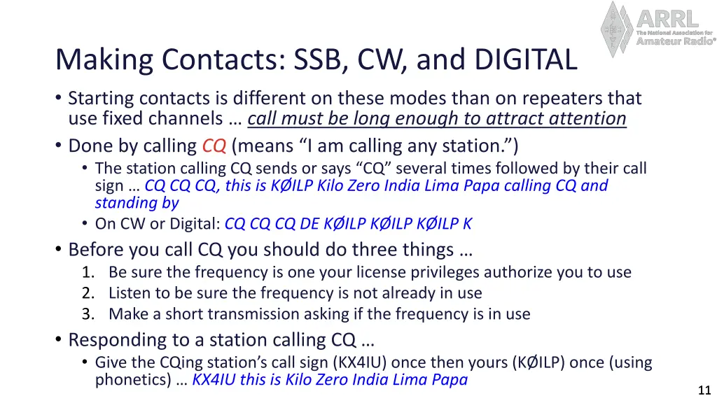 making contacts ssb cw and digital starting