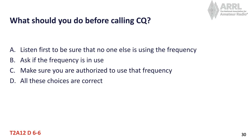 what should you do before calling cq