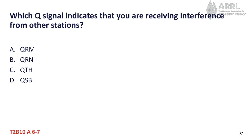 which q signal indicates that you are receiving