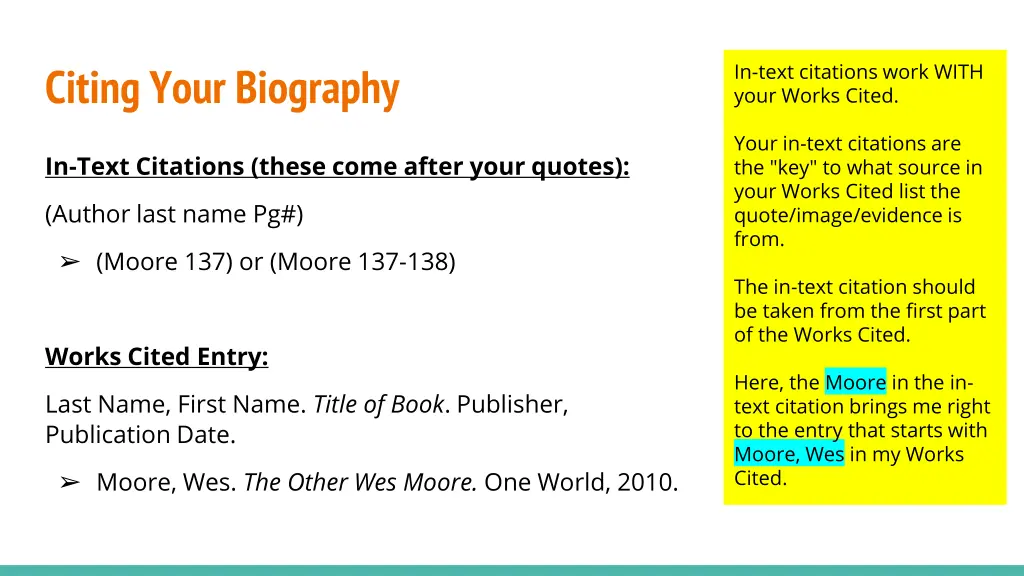 citing your biography