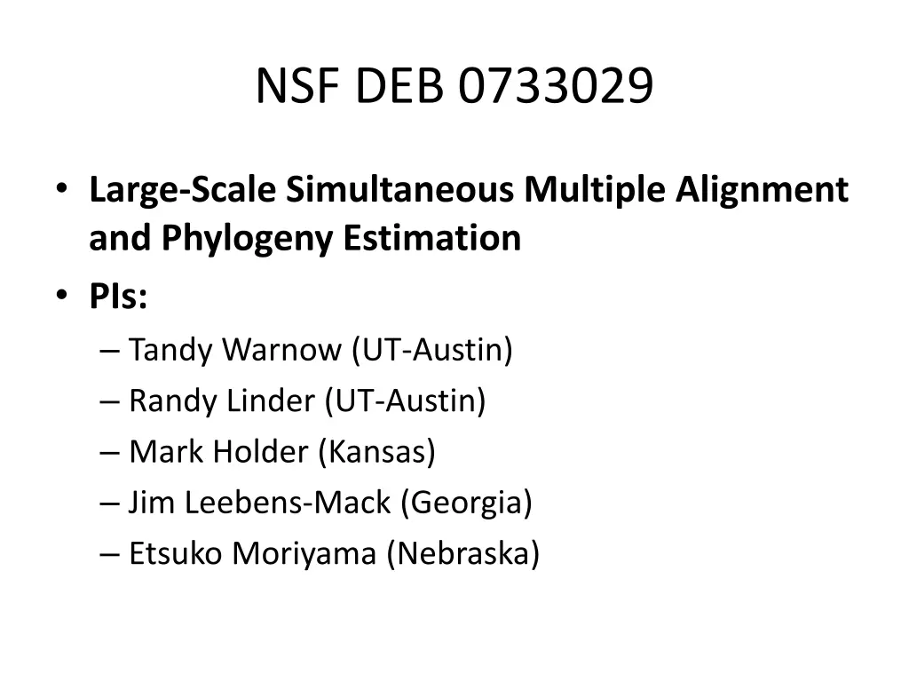 nsf deb 0733029