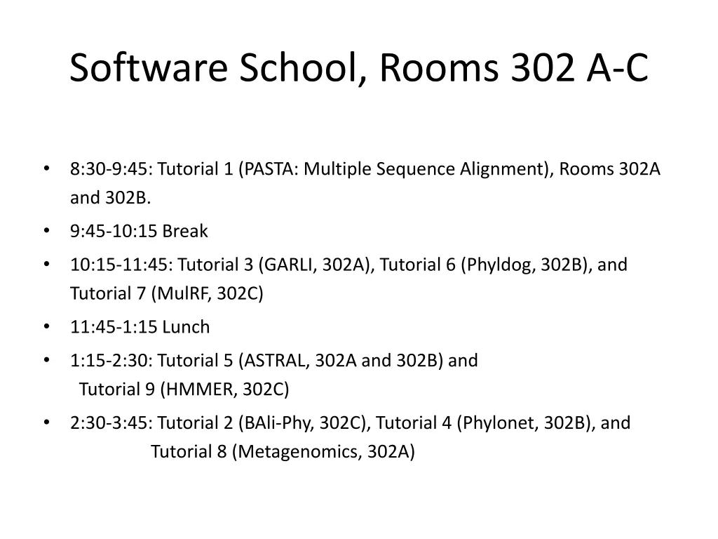 software school rooms 302 a c