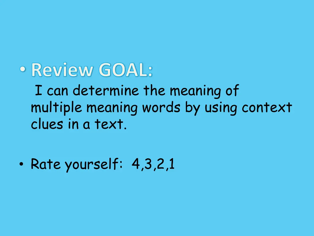 review goal i can determine the meaning