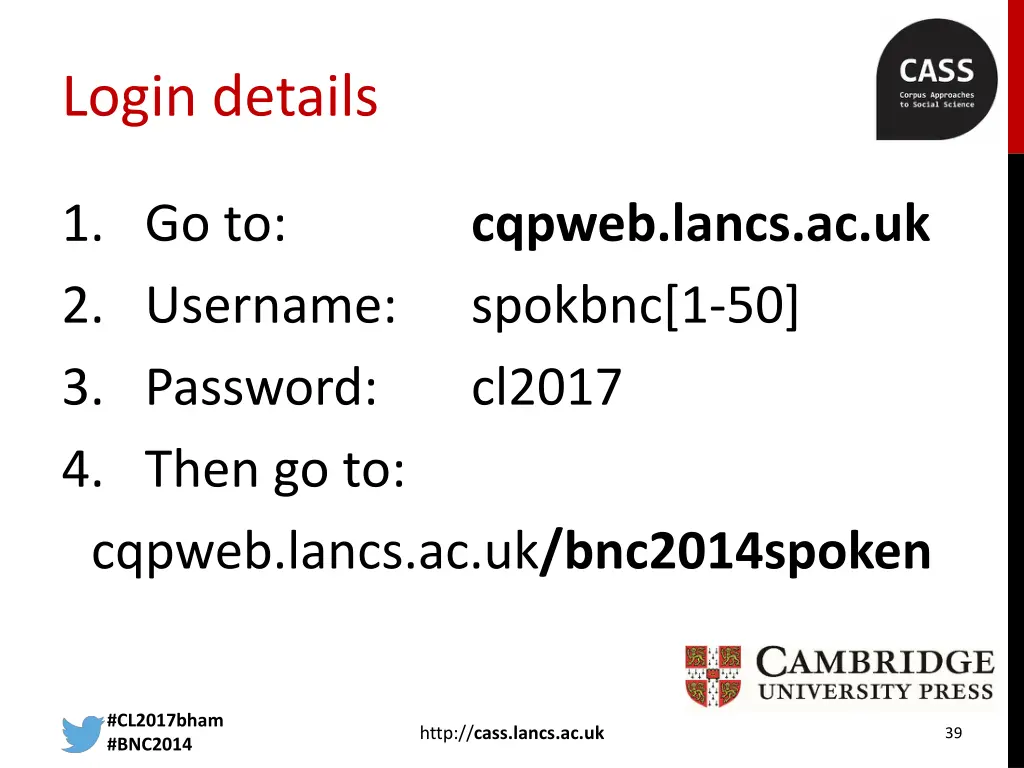 login details