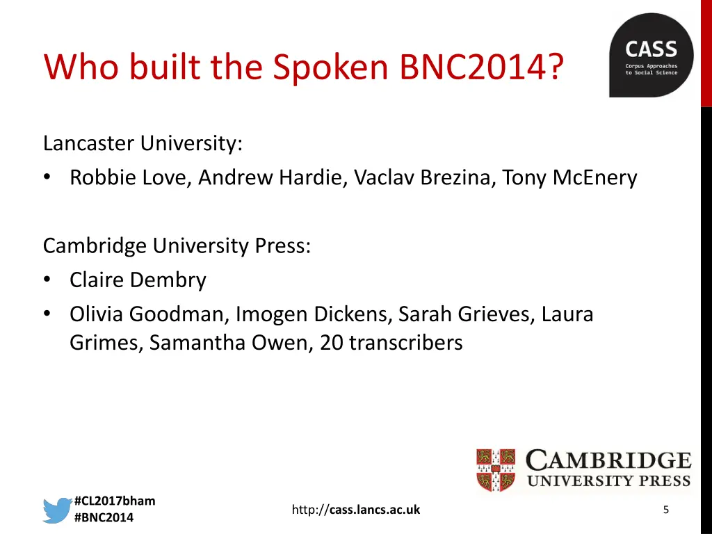 who built the spoken bnc2014