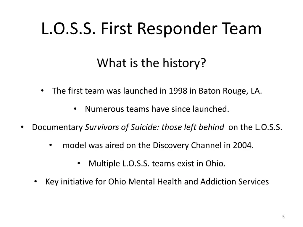 l o s s first responder team 1