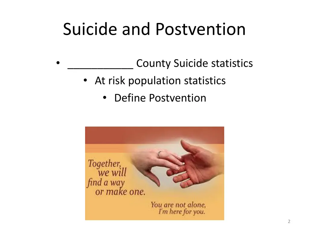 suicide and postvention