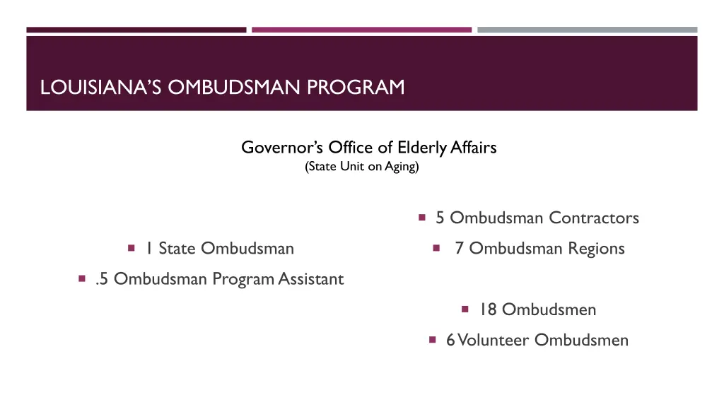 louisiana s ombudsman program