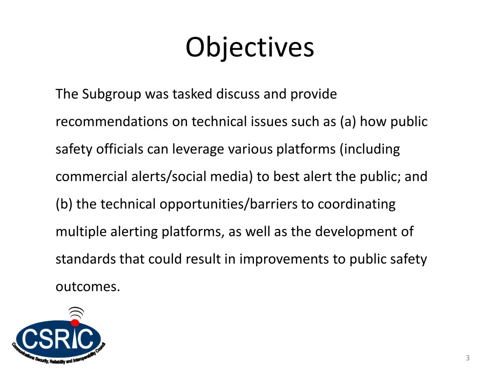 objectives