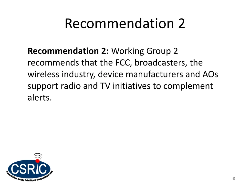 recommendation 2