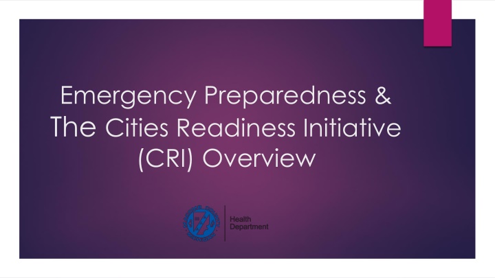emergency preparedness the cities readiness