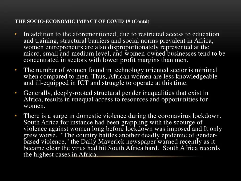 the socio economic impact of covid 19 contd