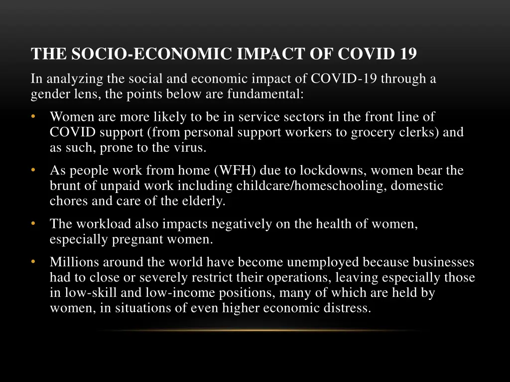 the socio economic impact of covid