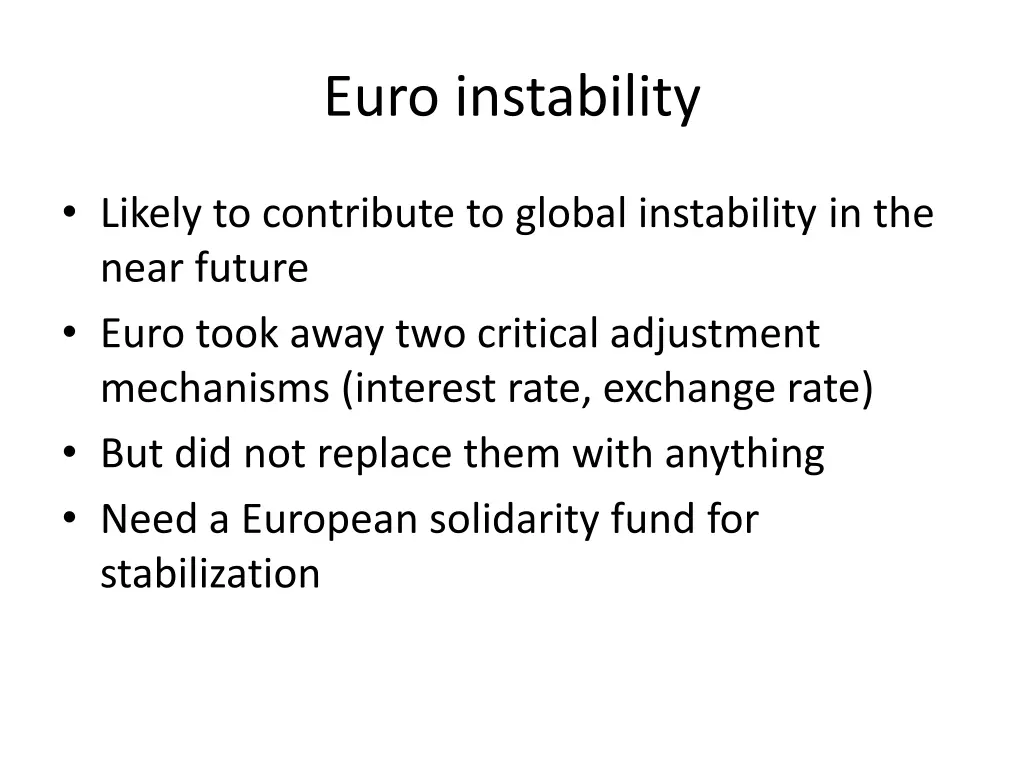 euro instability