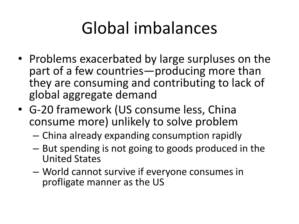 global imbalances
