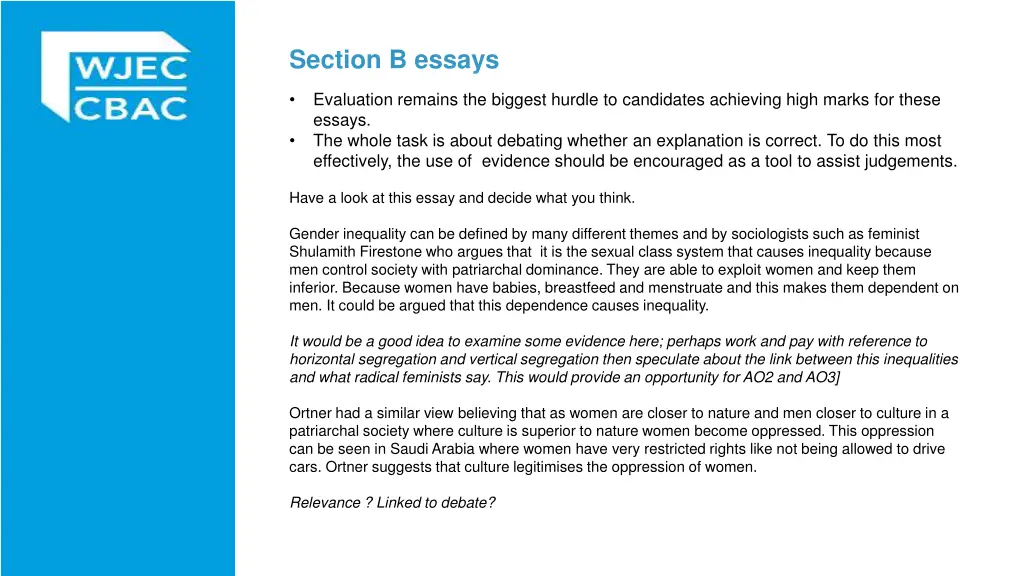 section b essays