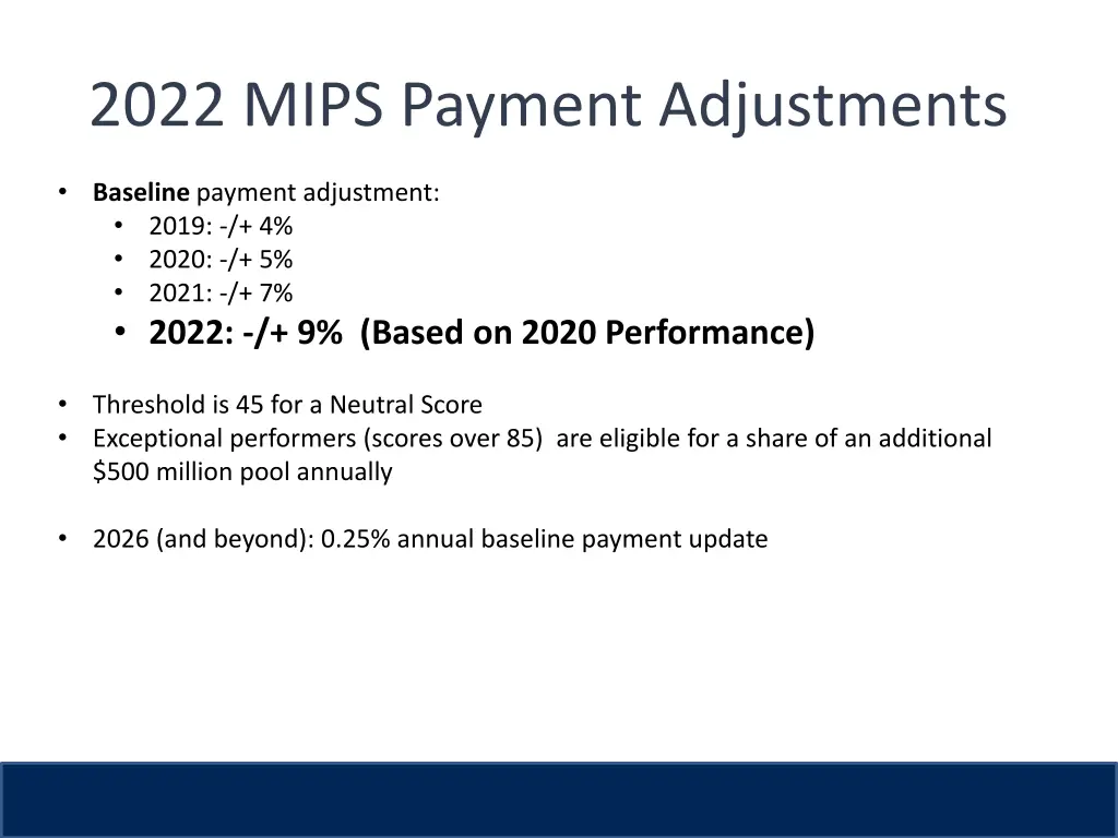 2022 mips payment adjustments