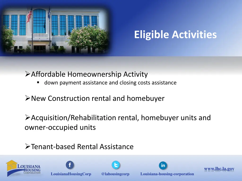 eligible activities