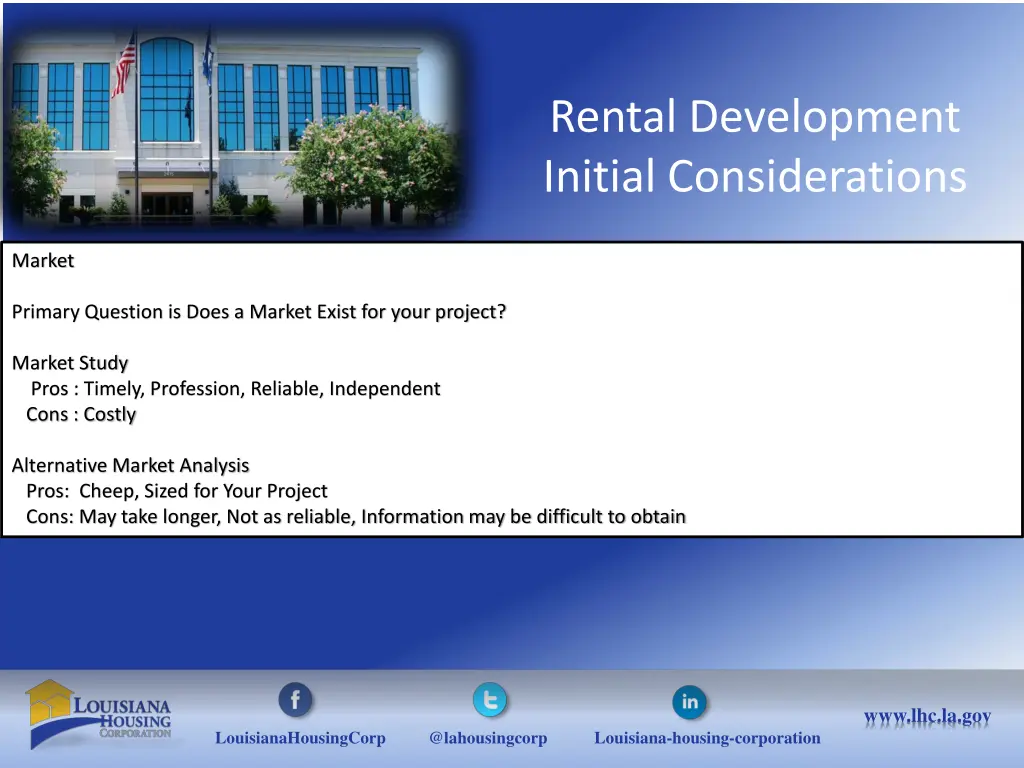 rental development initial considerations