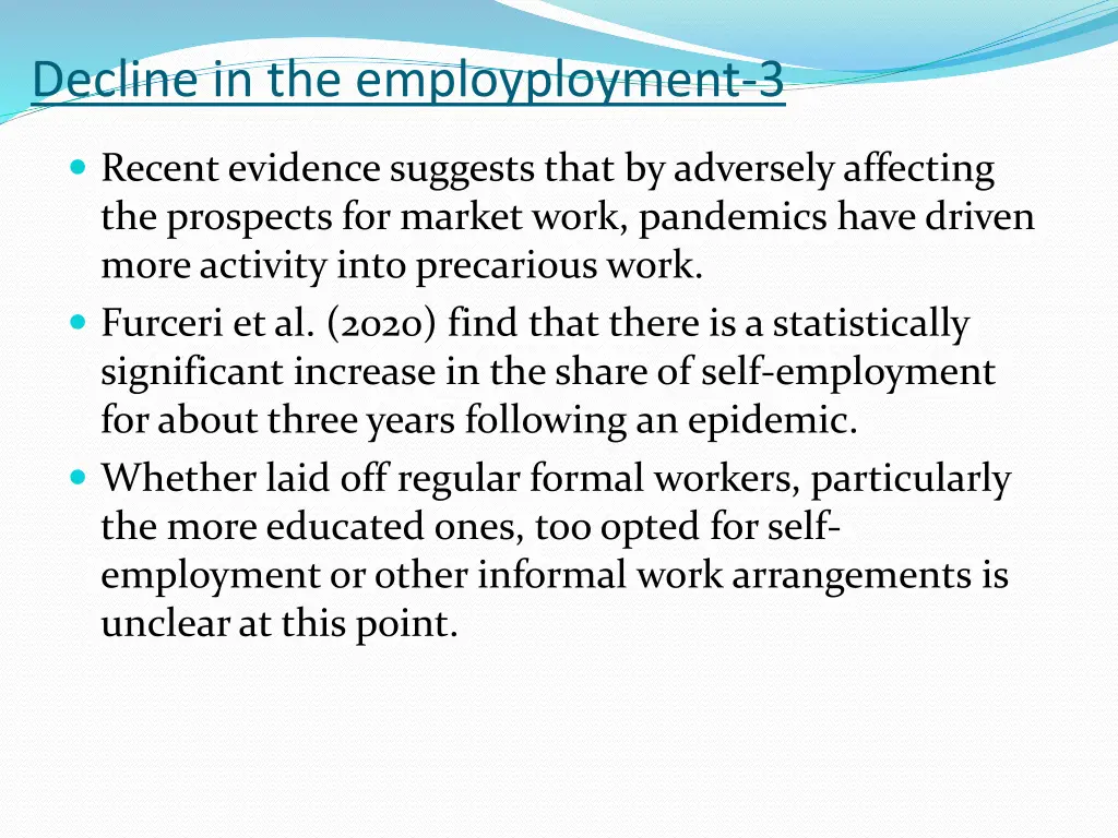 decline in the employployment 3