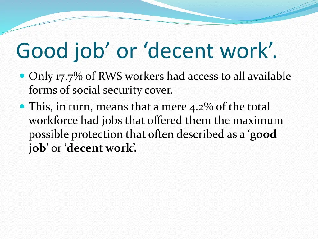 good job or decent work