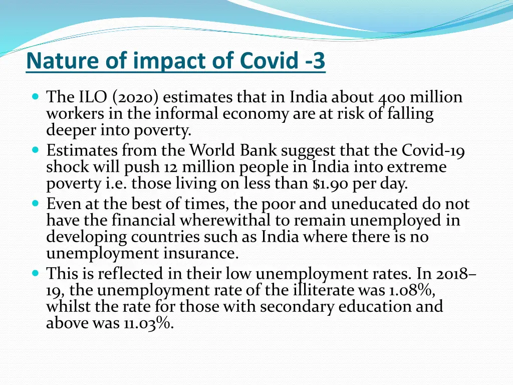 nature of impact of covid 3