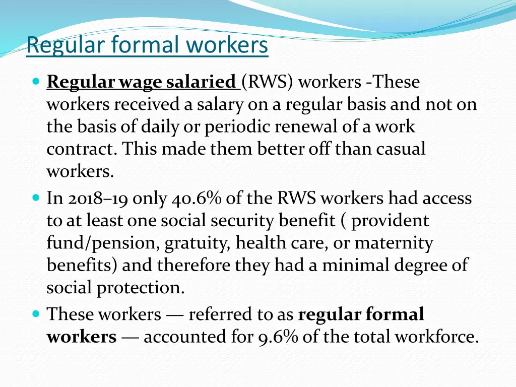 regular formal workers