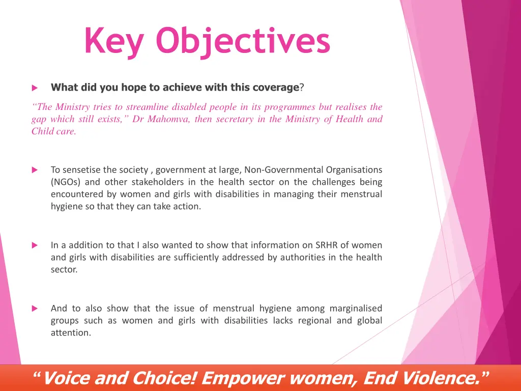 key objectives
