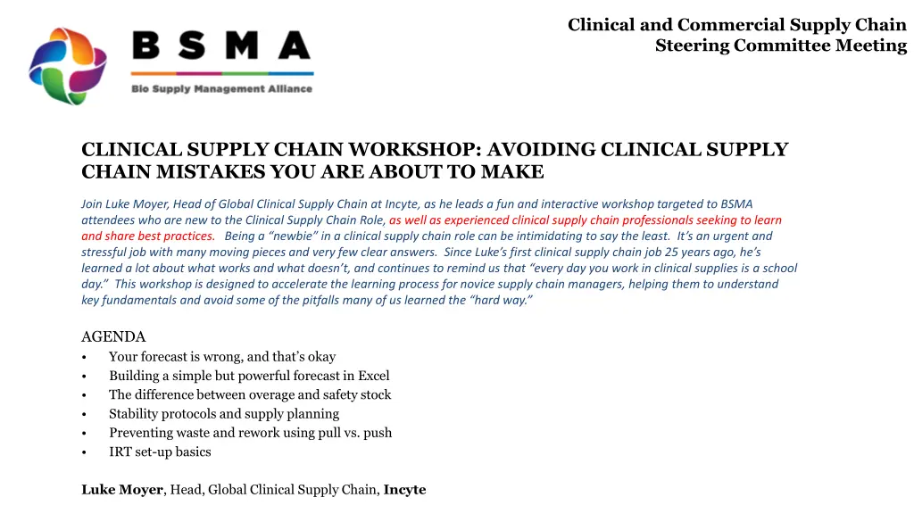 clinical and commercial supply chain steering 7
