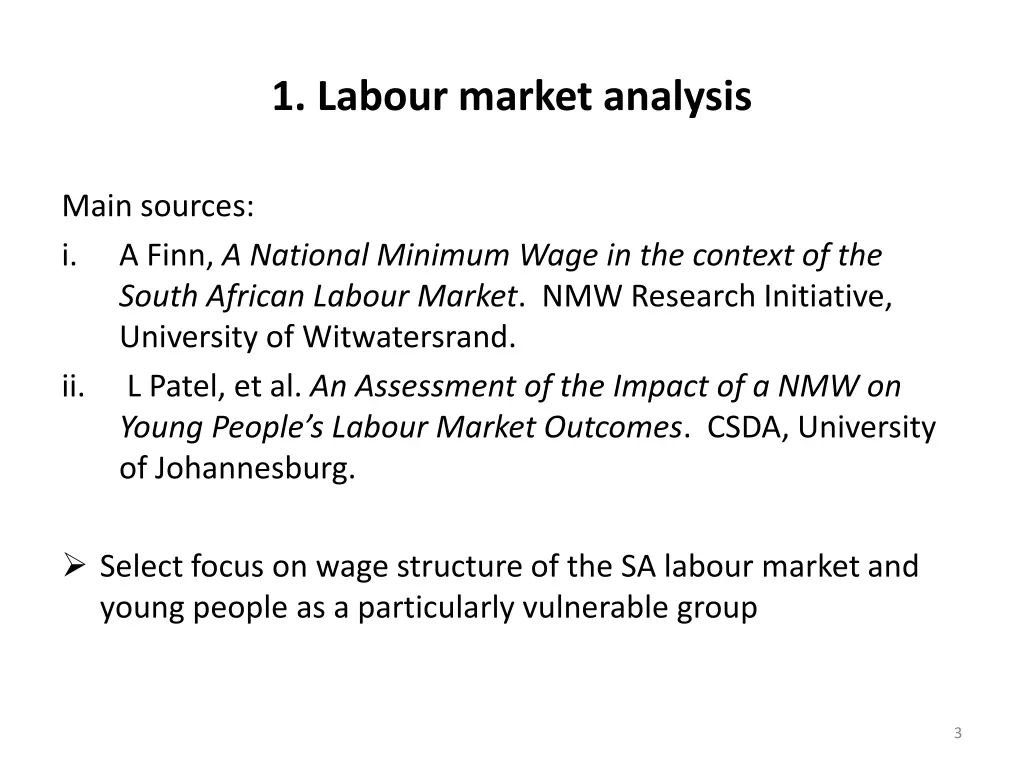 1 labour market analysis