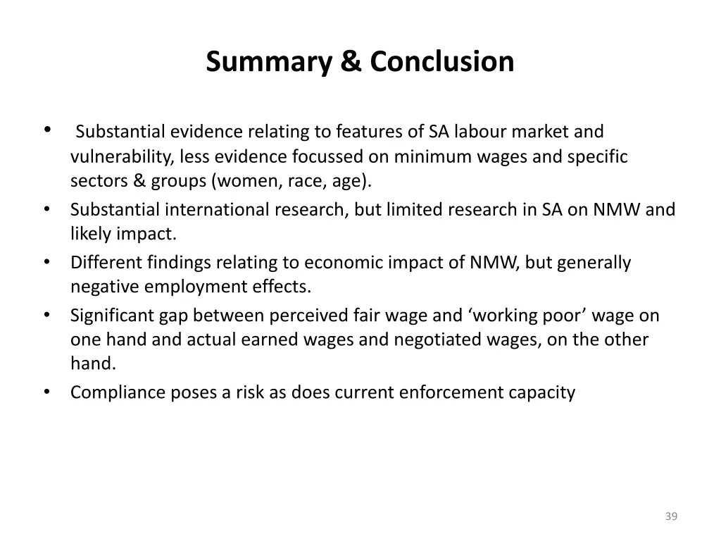 summary conclusion