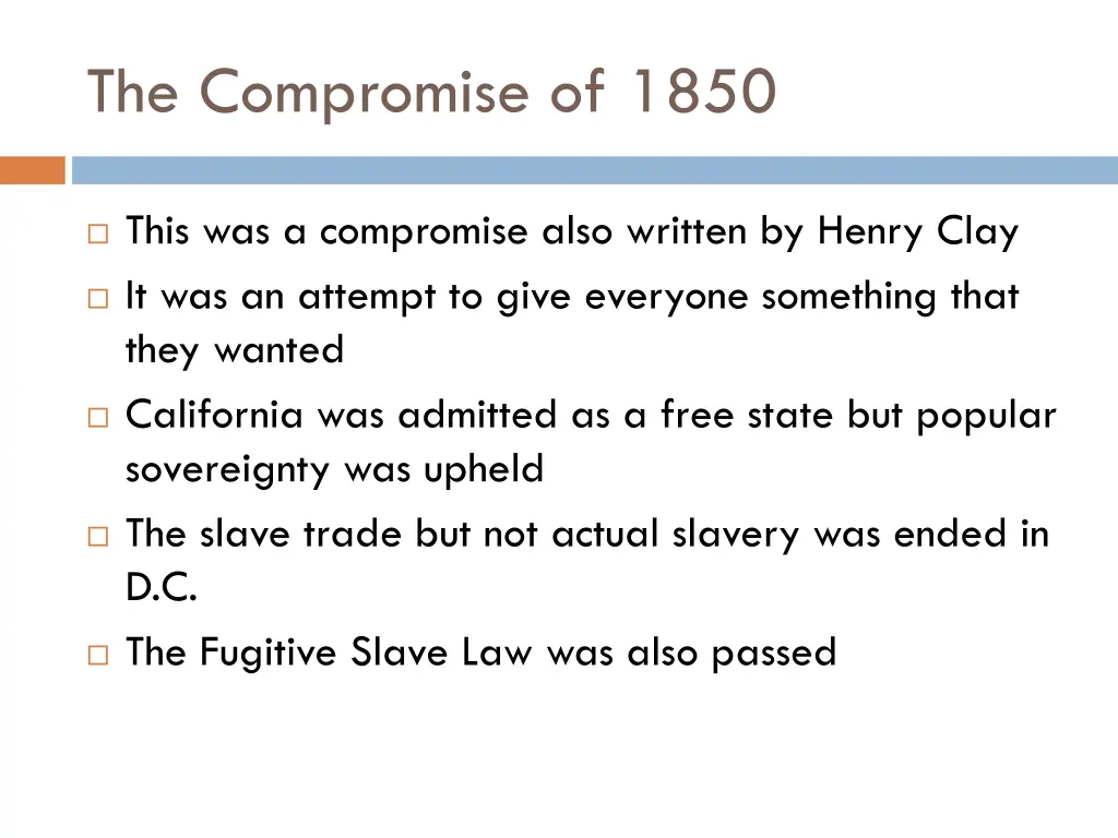 the compromise of 1850