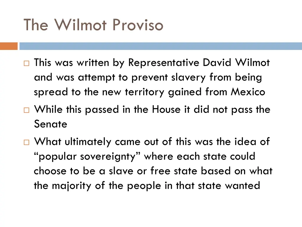 the wilmot proviso