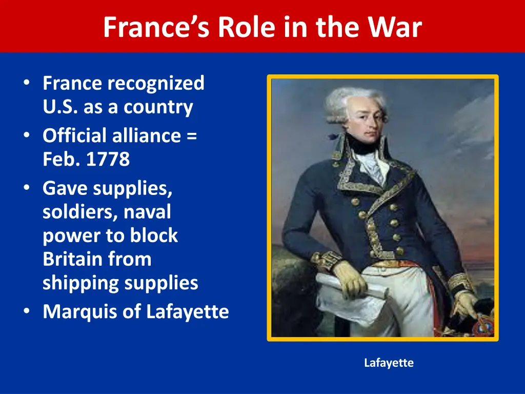 france s role in the war