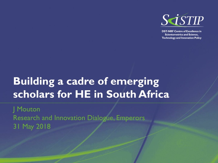 building a cadre of emerging scholars