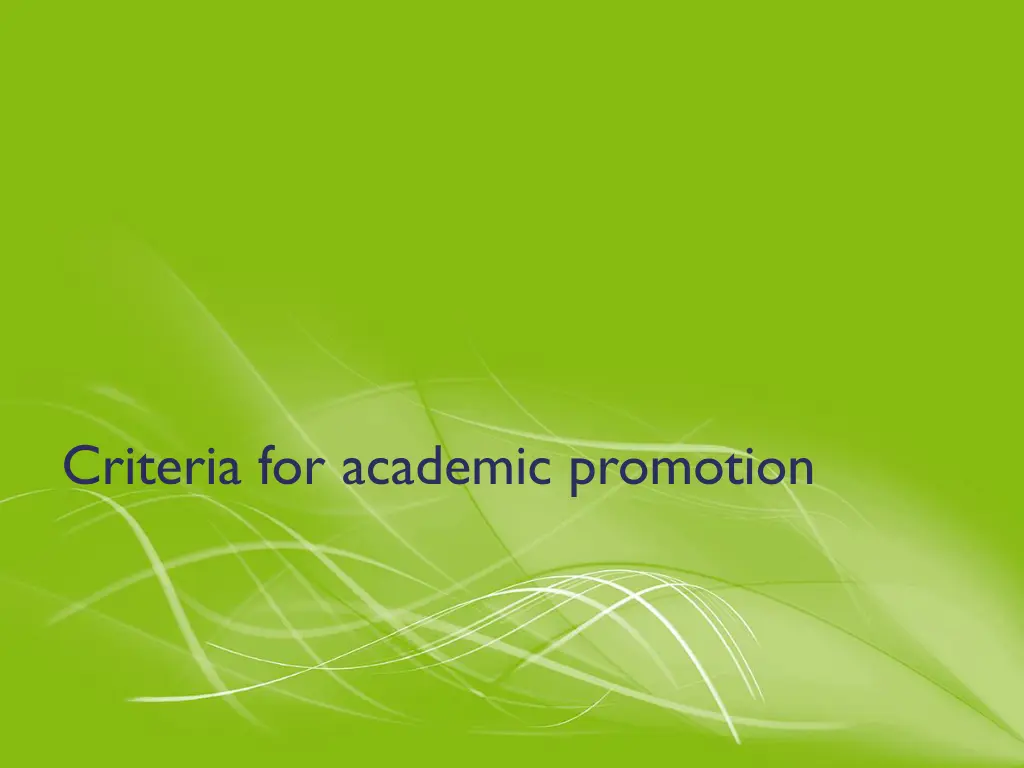 criteria for academic promotion