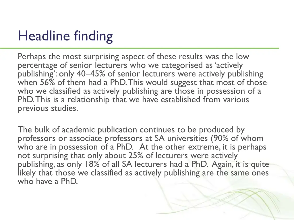 headline finding 1
