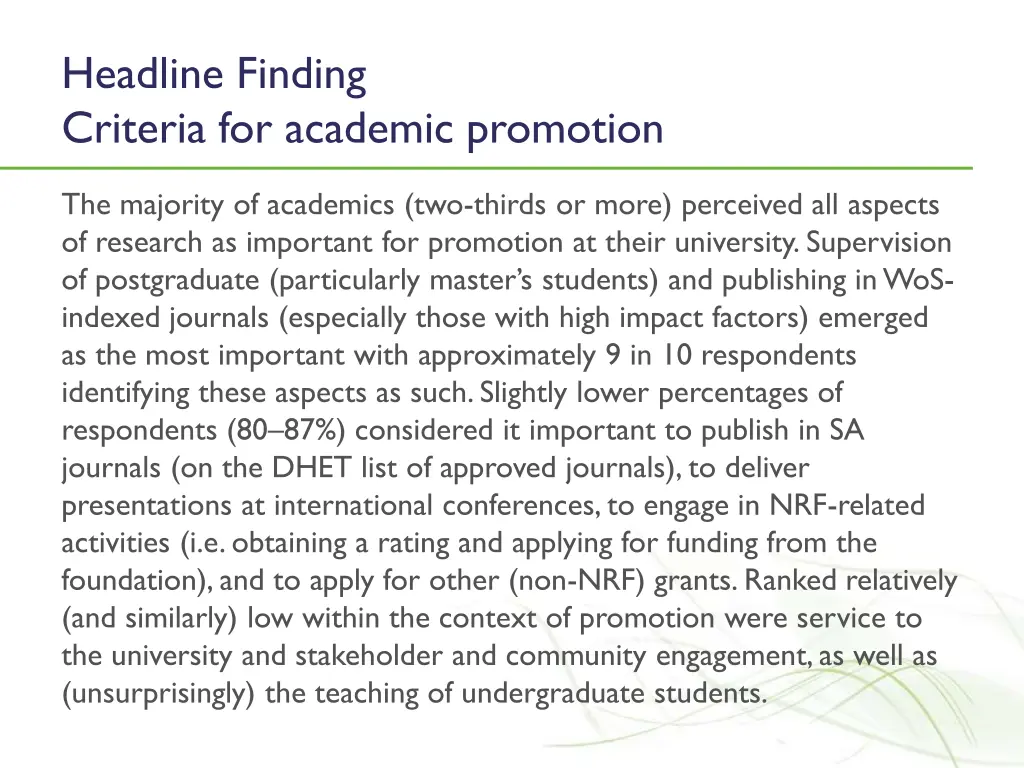 headline finding criteria for academic promotion
