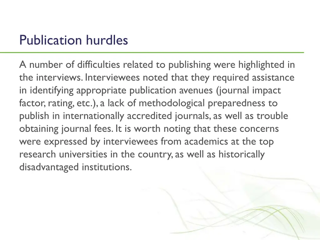 publication hurdles