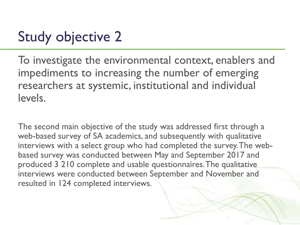 study objective 2 1