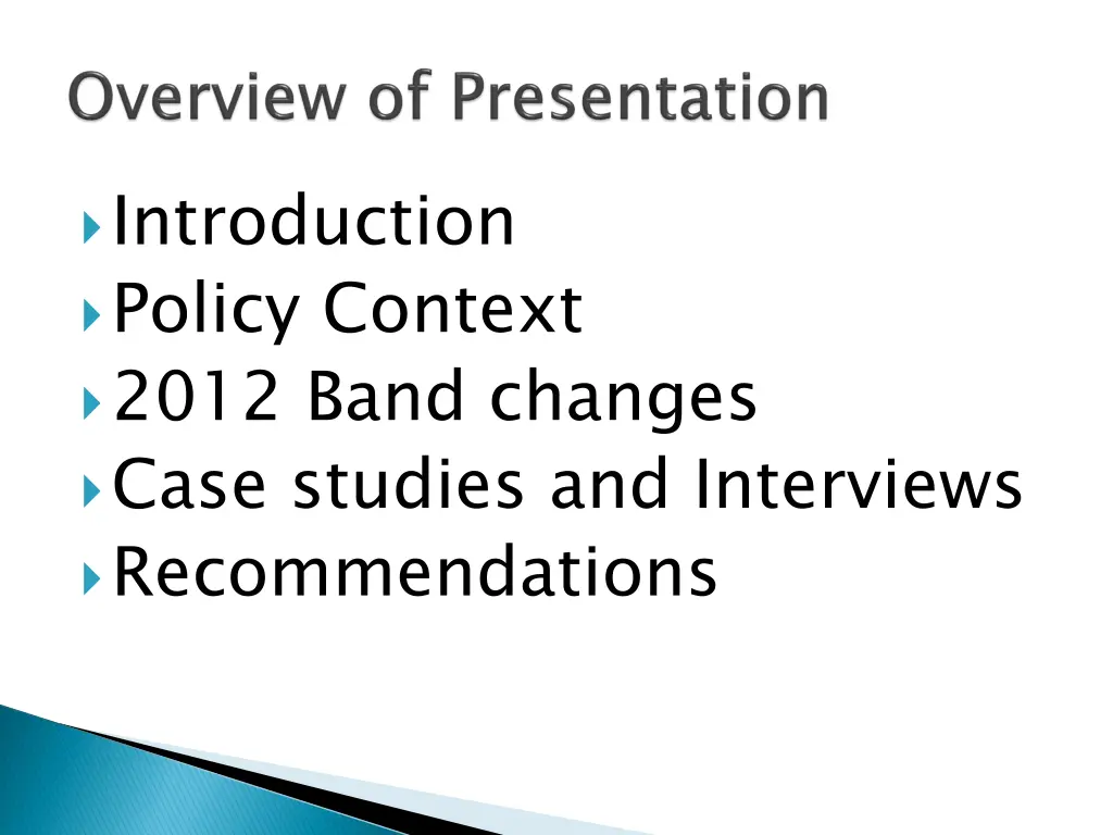 introduction policy context 2012 band changes