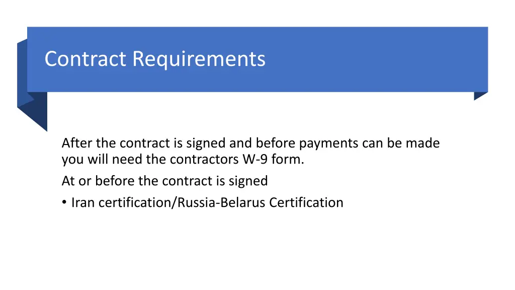 contract requirements