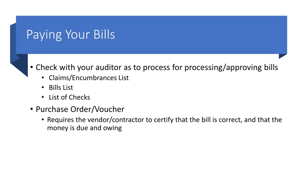 paying your bills