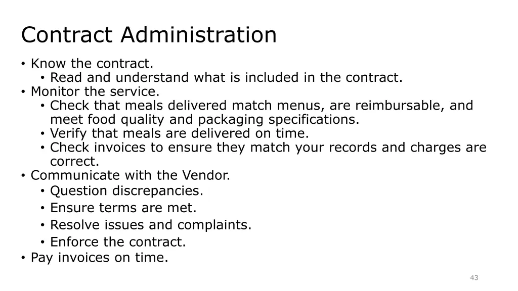 contract administration