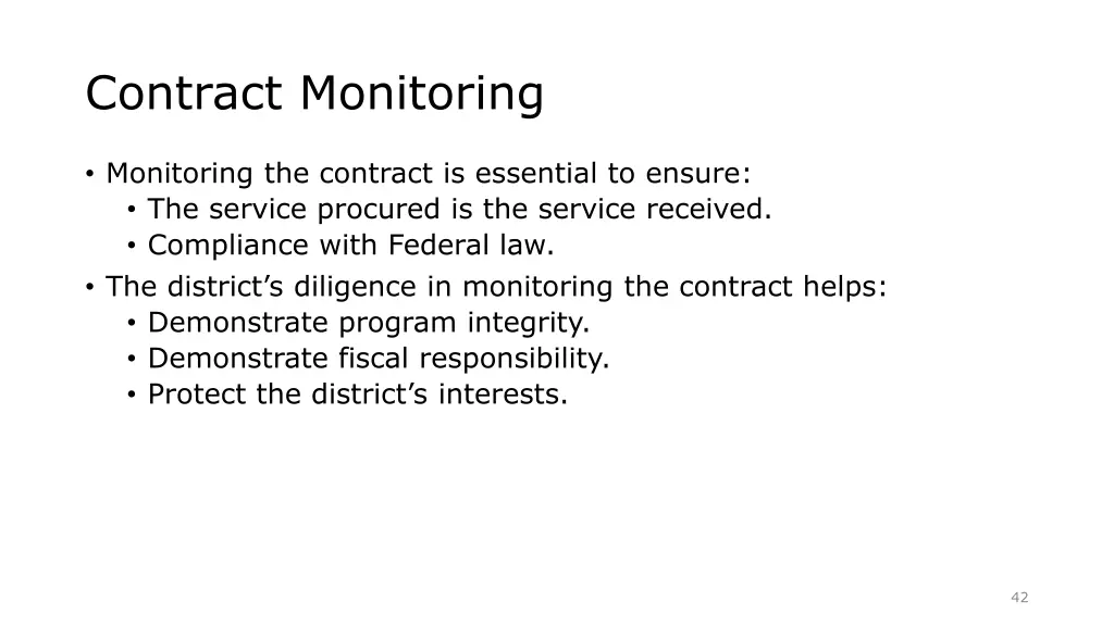 contract monitoring