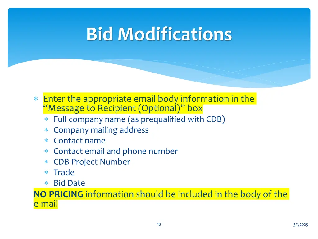 bid modifications 2