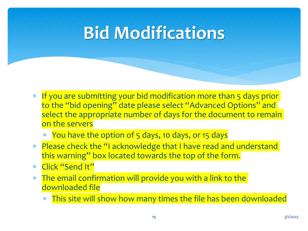 bid modifications 3