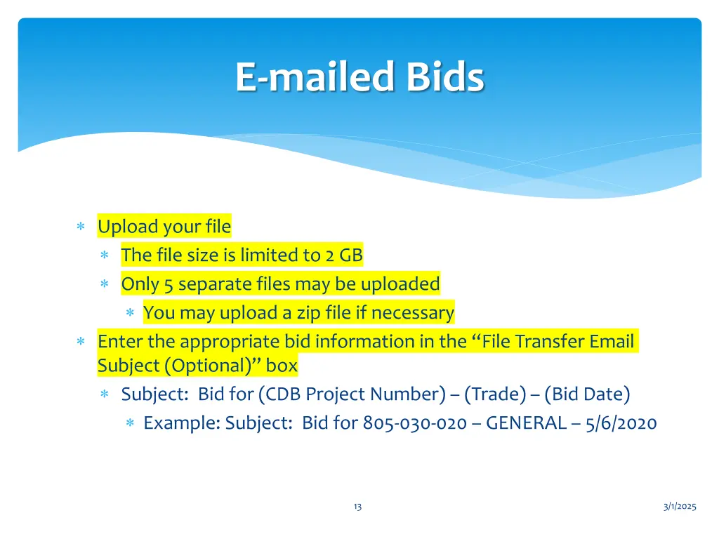 e mailed bids 1